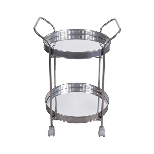 The Mia Servis Arabası Krom 2raflı Tekerlekli 80x45 Cm