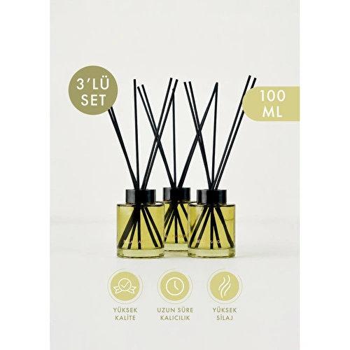 Bella Maison Golden Tropics Çubuklu Oda Kokusu 3'lü Yeşil (100 Ml)