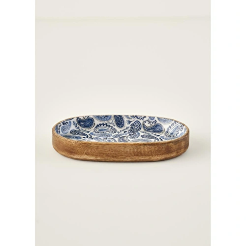 Bella Maison Paisley Mango Sunum Tabağı Mavi (25x13 Cm) Mavi
