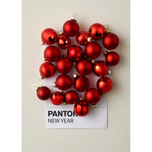 Bella Maison Christmas Dekoratif Süs 16'lı Kırmızı (3 Cm) Kırmızı
