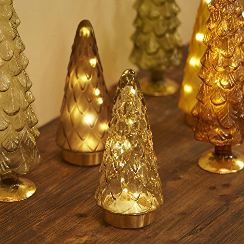 Bella Maison Pine Tree Yılbaşı Ledli Aydınlatma Gold (24 Cm)