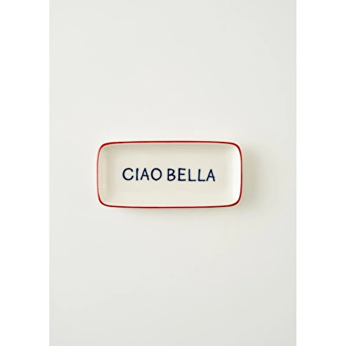 Bella Maison Line Dikdörtgen Porselen Sunum Tabağı Kırmızı (22x10 Cm) Kırmızı