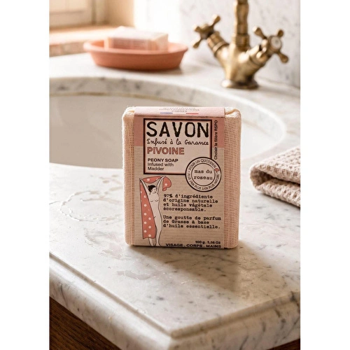 The Mia Mas Du Roseau Peony Scented Herbal Soap | Şakayık Sabunu 100g