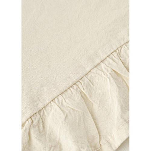 Bella Maison %100 Pamuk Elegance Fırfırlı Masa Örtüsü Ekru (150x250 Cm) Ekru