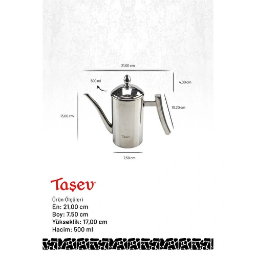 Bambum Zed Çok Amaçlı Çelik Demlik Yağlık Yağdanlık 500ml