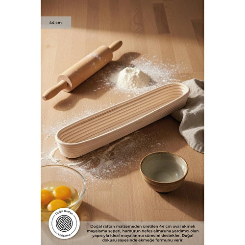 Bambum Puder - Ekmek Mayalama Sepeti Oval 44 Cm