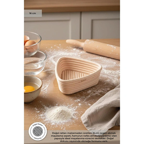 Bambum Puder - Ekmek Mayalama Sepeti Üçgen 16 Cm