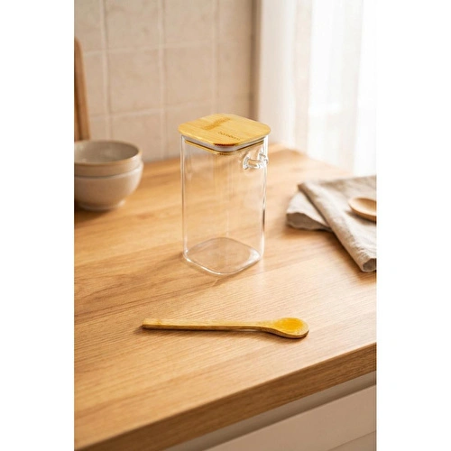 Bambum Spicy - Kaşıklı Cam Saklama Kabı 15cm