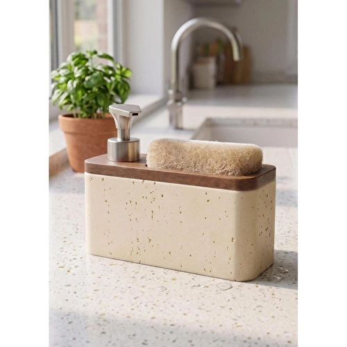 The Mia Travertine Süngerli Sıvı Sabunluk Krem 420 Ml