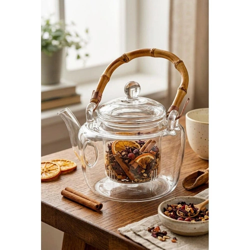 Bambum Tear Süzgeçli Cam Demlik 800ml