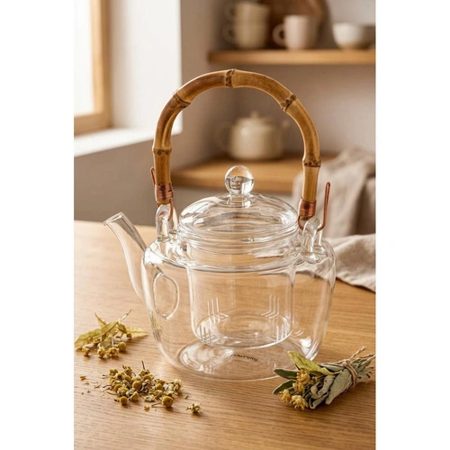 Bambum Tear Süzgeçli Cam Demlik 800ml