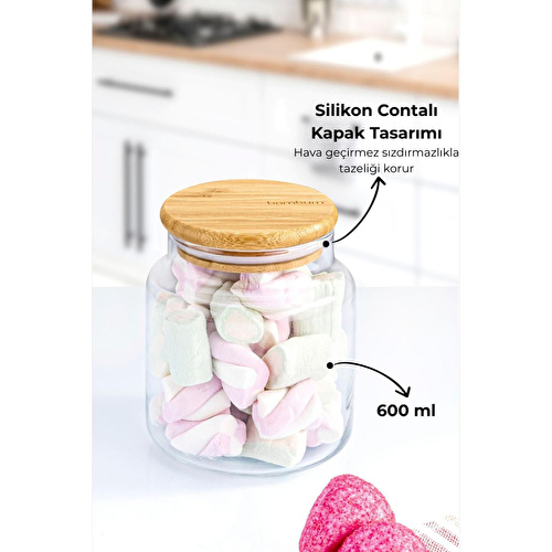 Bambum Zone - Cam Saklama Kabı 600ml
