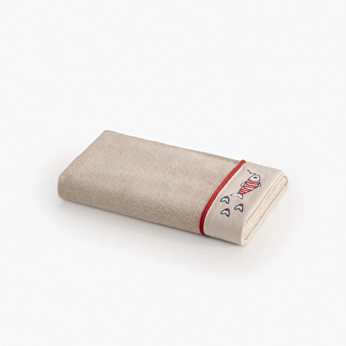 Green Black Marina Kadın Yüz Havlusu %100 Pamuk Soft Penye Bej 50x90