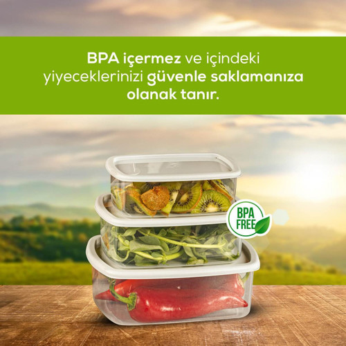 Vienev 4'lü Hava Geçirmez Saklama Kabı Seti Gri 1x(250-500-750-1200 Ml)
