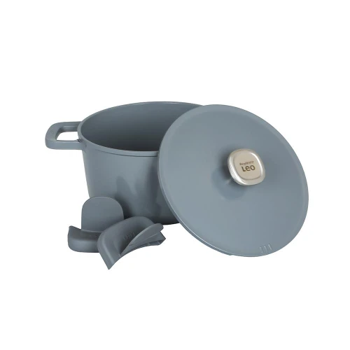 Berghoff Leo Phantom Smoked Grey Kapaklı Yapışmaz Derin Tencere 24 Cm