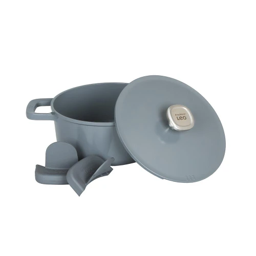 Berghoff Leo Phantom Smoked Grey Kapaklı Yapışmaz Tencere 24 Cm