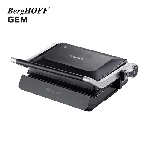 Berghoff Gem Titan Siyah Çelik Kapaklı Contact Izgara Ve Tost Makinesi
