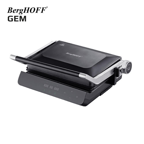 Berghoff Gem Titan Siyah Çelik Kapaklı Contact Izgara Ve Tost Makinesi