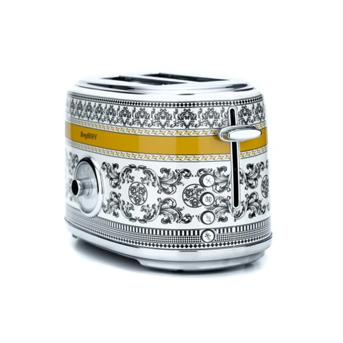 Berghoff Gem Royal Margery Siyah Sarı Desenli İki Dilim Ekmek Kızartma Makinesi