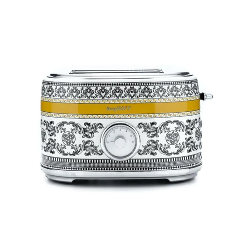 Berghoff Gem Royal Margery Siyah Sarı Desenli İki Dilim Ekmek Kızartma Makinesi