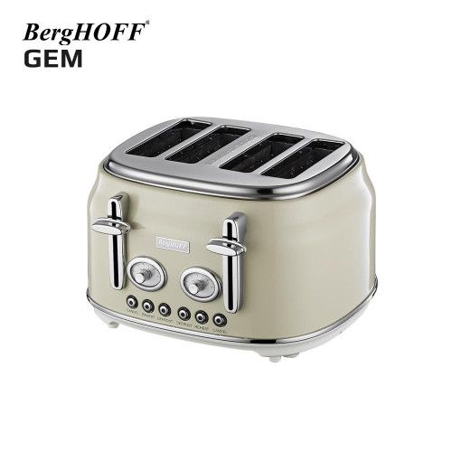 Berghoff Gem Retro Krem Rengi Dört Dilim Ekmek Kızartma Makinesi