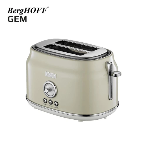 Berghoff Gem Retro  Krem Rengi İki Dilim Ekmek Kızartma Makinesi