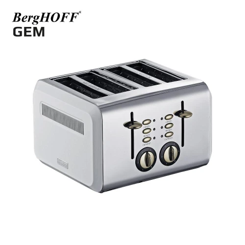 Berghoff Gem Titan Parlak Gümüş Beyaz Dört Dilim Ekmek Kızartma Makinesi