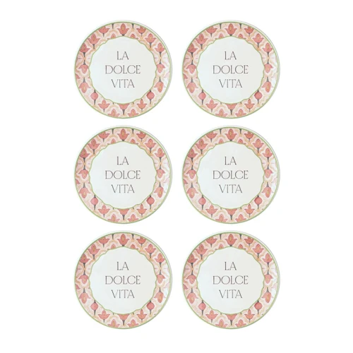 The Mia Dolce Vita Pasta Tabağı 6lı Set 19 Cm Dvt0001