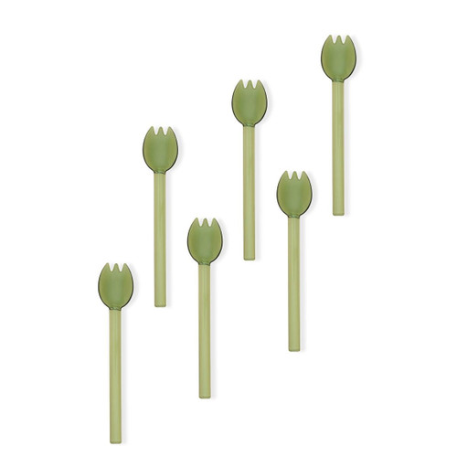 The Mia Abiete Dondurma Ve Tatlı Kaşığı Yeşil 6lı Set
