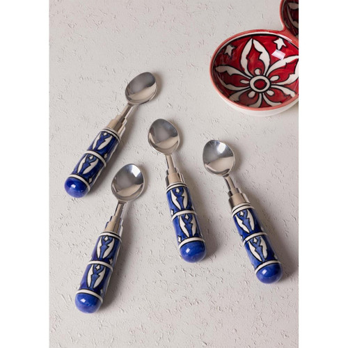 The Mia Corallo Dondurma Kaşığı 4 Lü Set Mavi