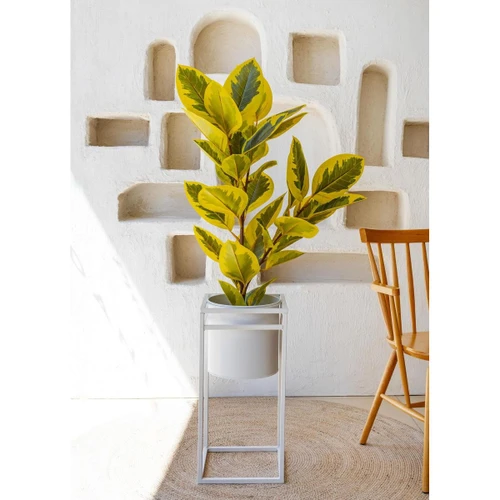 The Mia Ficus Altissima Yapay Ağaç Sarı Yeşil 3 Dal 120 Cm