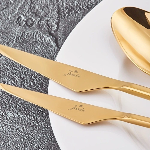 Jumbo 5500 Titanyum Gold 12 Kişilik 84 Parça Çatal Kaşık Bıçak Takımı Jumbo 5500 Titanyum Gold 12 Kişilik 84 Parça Çatal Kaşık Bıçak Takımı