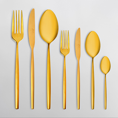 Jumbo 5900 Infinity Titanyum Gold 12 Kişilik 84 Parça Çatal Kaşık Bıçak Takımı