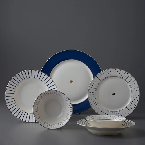 Jumbo Navy 24 Parça 6 Kişilik Yemek Takımı Mavi