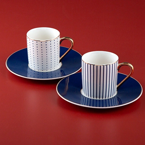 Jumbo Navy 2 Kişilik Kahve Fincan Takımı 90 ml Jumbo Navy 2 Kişilik Kahve Fincan Takımı 90 ml