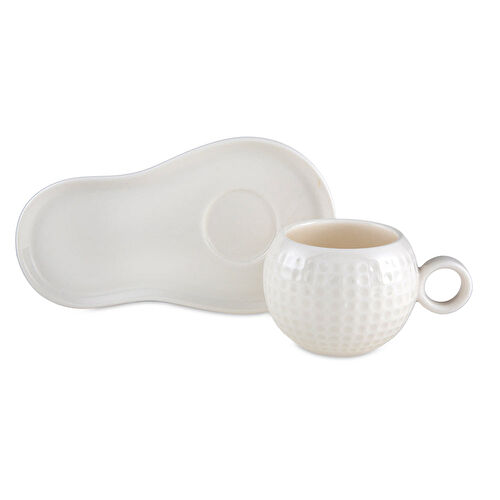 Jumbo Golf Line Beyaz Tek Kişilik Fincan Takımı