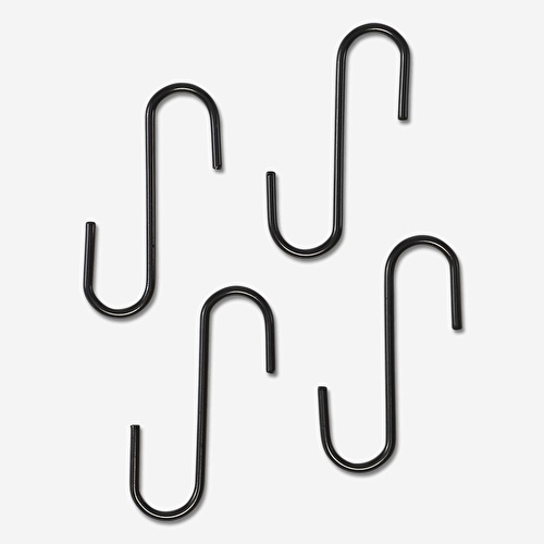Flying Tiger Copenhagen 4'lü S Şekilli Siyah Metal Kanca Seti