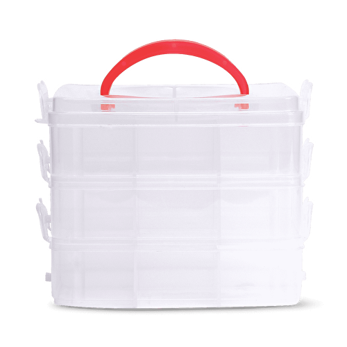 Flying Tiger Copenhagen Bölmeli Plastik Pembe Saklama Kutusu