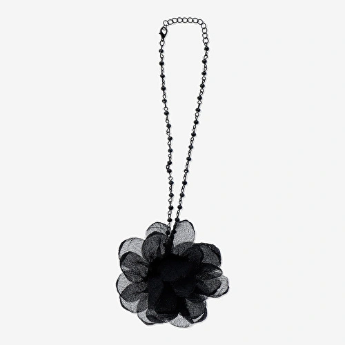 Flying Tiger Copenhagen Siyah Çiçekli Choker Kolye