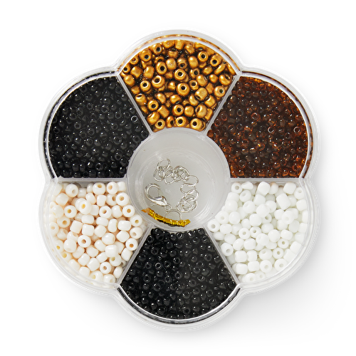 Flying Tiger Copenhagen Siyah Beyaz Cam Boncuk Seti