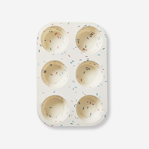 Flying Tiger Copenhagen Konfeti Desenli 6'lı Silikon Muffin Kalıbı 24 cm x 16,5 cm