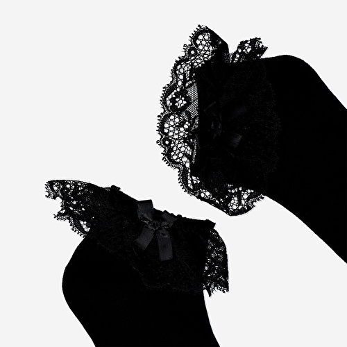 Flying Tiger Copenhagen Gotik Tasarımlı Siyah Çorap 36/38