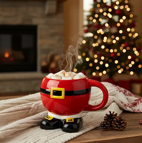 Flying Tiger Copenhagen Noel Baba Şeklinde Seramik Kupa 350 ml