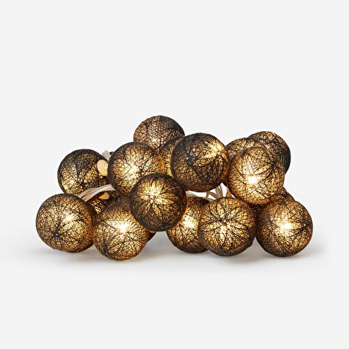 Flying Tiger Copenhagen 20 Adet Koyu Gri İplik Toplu Işık Zinciri