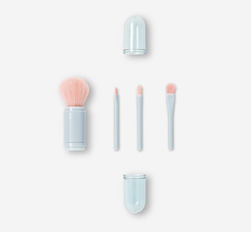 Flying Tiger Copenhagen 4 Parçalı Çok Renkli Seyahat Boy Makyaj Fırça Seti