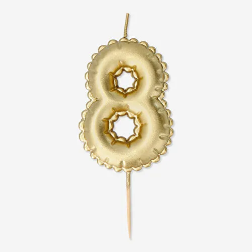 Flying Tiger Copenhagen 8 Numaralı Altın Rengi Pasta Mumu