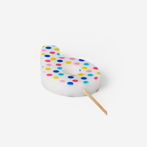 Flying Tiger Copenhagen 6 Numaralı Renkli Puantiyeli Pasta Mumu