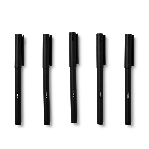 Flying Tiger Copenhagen 5'li Siyah Çizim Kalemi Seti