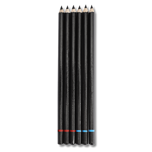 Flying Tiger Copenhagen 6'lı Kömür Kara Kalem Seti