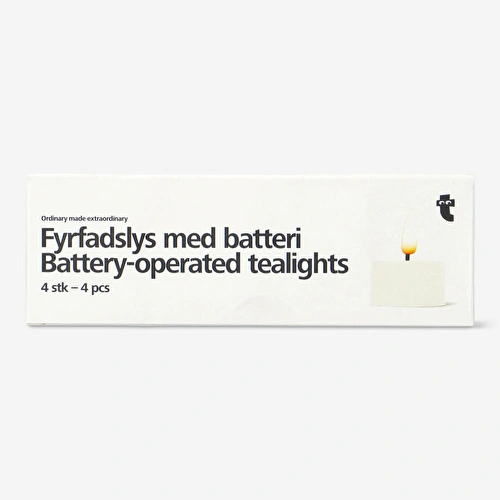 Flying Tiger Copenhagen 4'lü Beyaz LED Işklı Mum Seti
